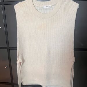 Mango Soft Beige Sleeveless Sweater